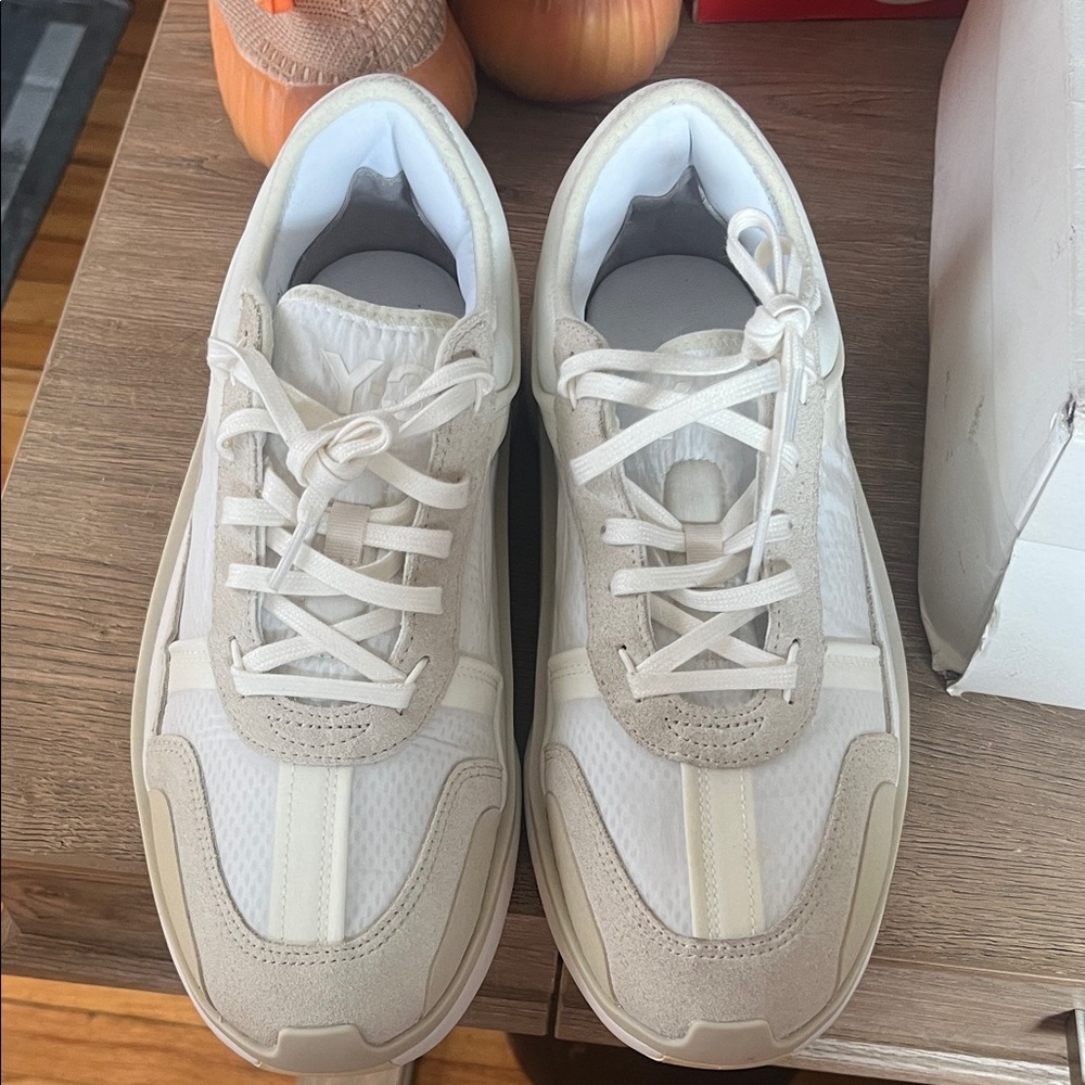 Y-3 Cream and White Men's Sneakers